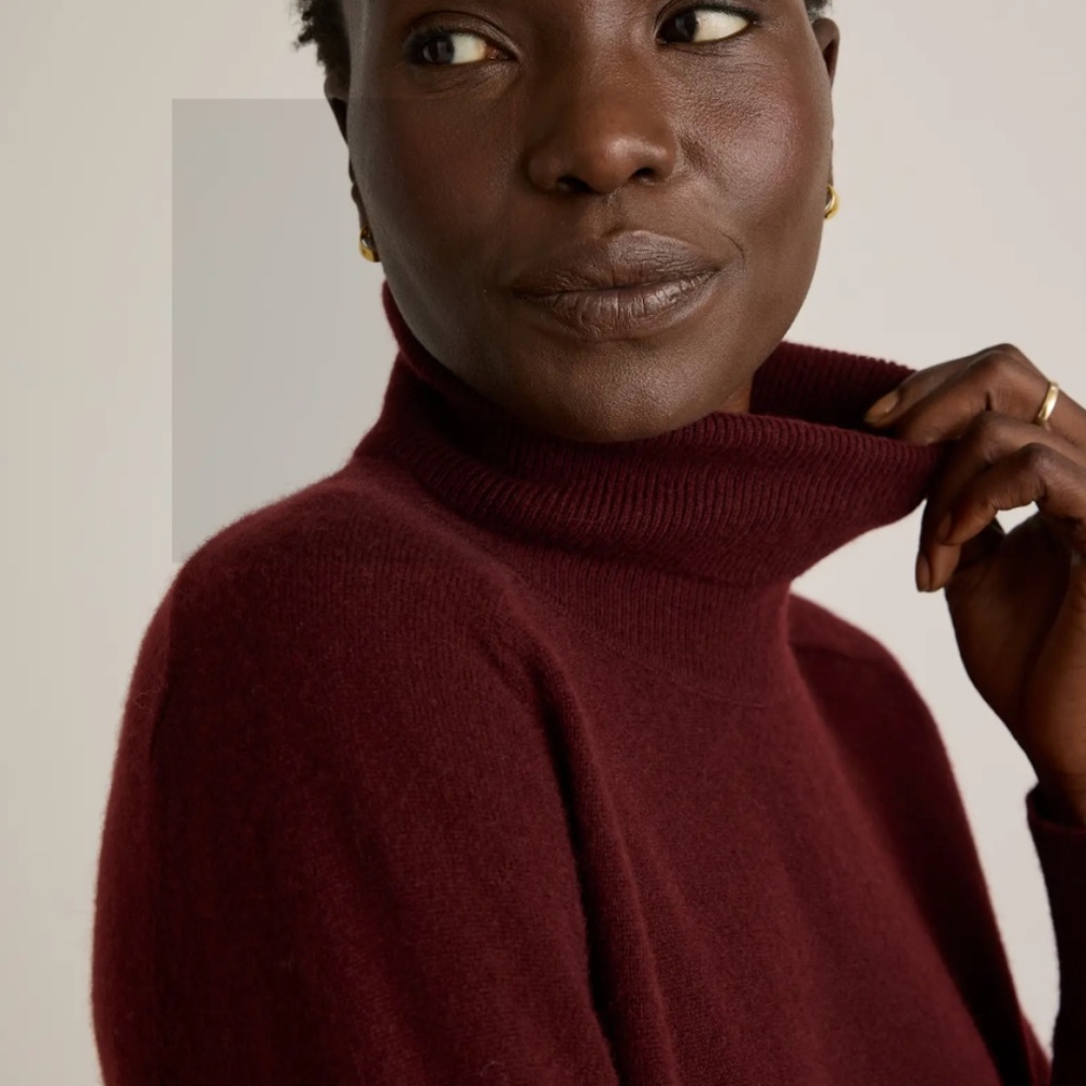 Quince Burgundy Turtleneck Sweater